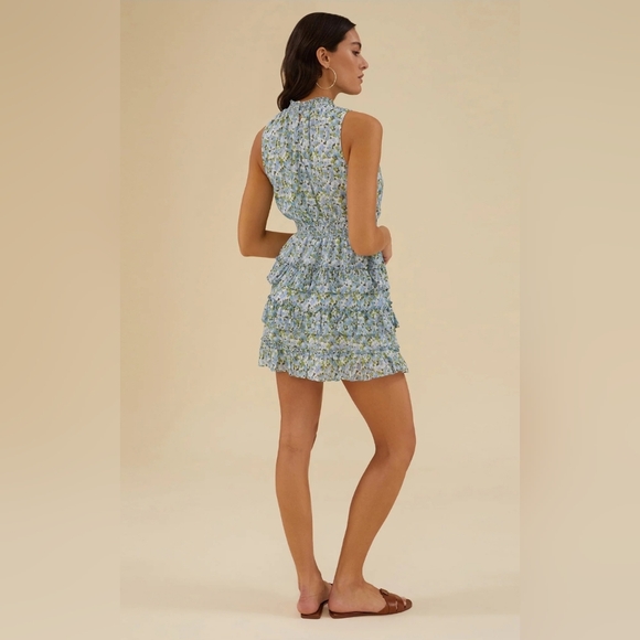 Rachel Parcell Halter Ruffle Micro Floral Mini Dress - Picture 4 of 12